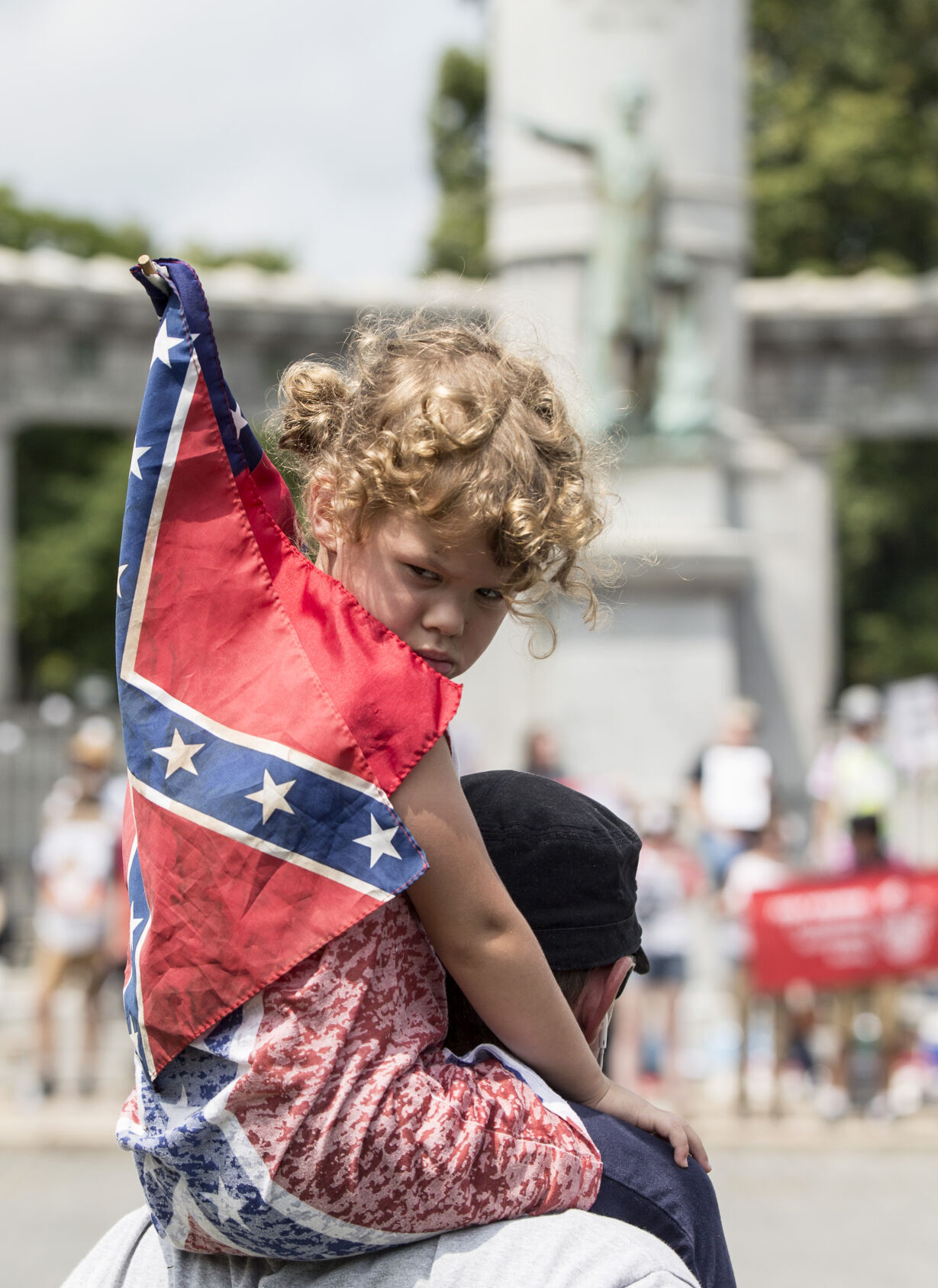 A rally to Protect The President Jefferson Davis Monument